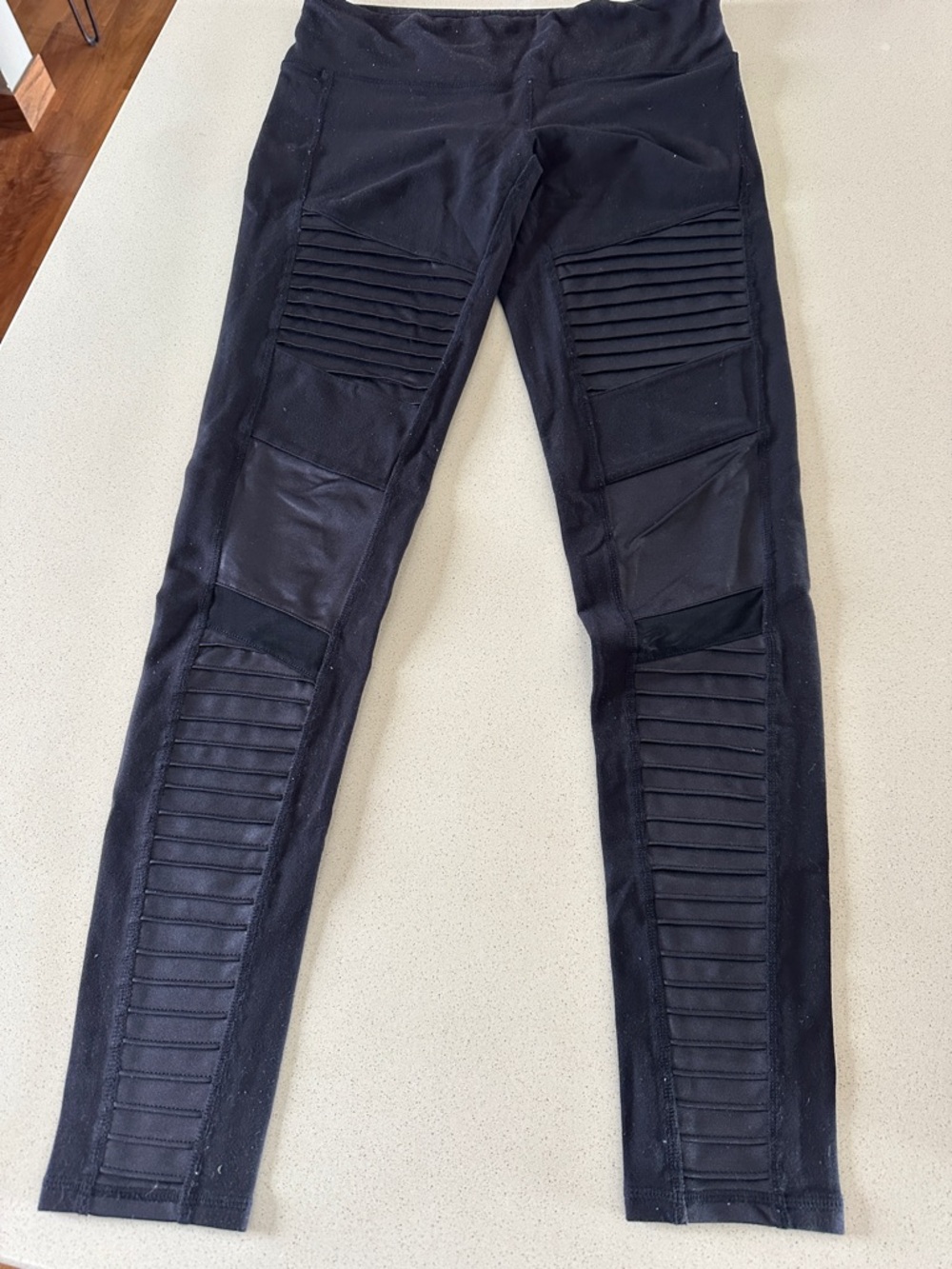 ALO Yoga Black Moto Ribbed Leggings
